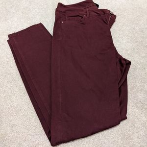 Ann Taylor Factory skinny 5 pocket pants wine color size 10